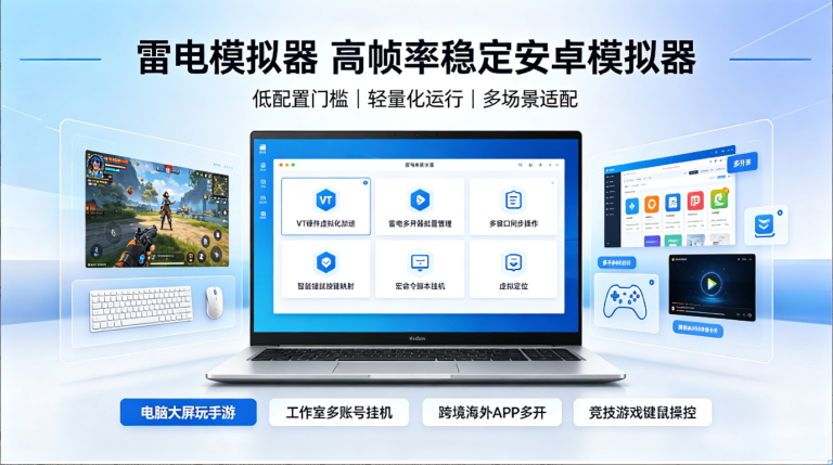 雷电模拟器使用教程｜多开设置、VT虚拟化、键鼠映射、脚本挂机及常见故障完整指南